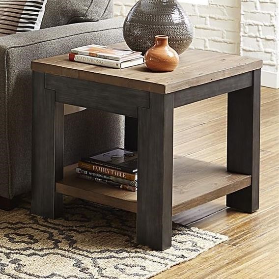 Liberty Furniture Rutland Grove 000000594053 Rustic Two Toned Square Cocktail Table Gavigan s Home Furnishings Occ Cocktail Coffee Tables